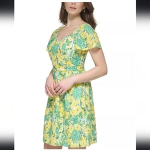 Kensie Eyelit Fit and Flare Dress